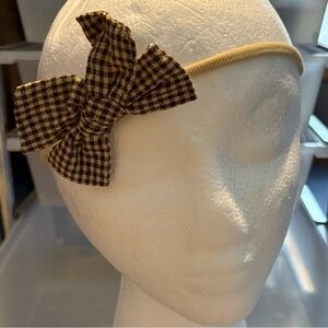 Infants Checkered Bow Elastic Headband